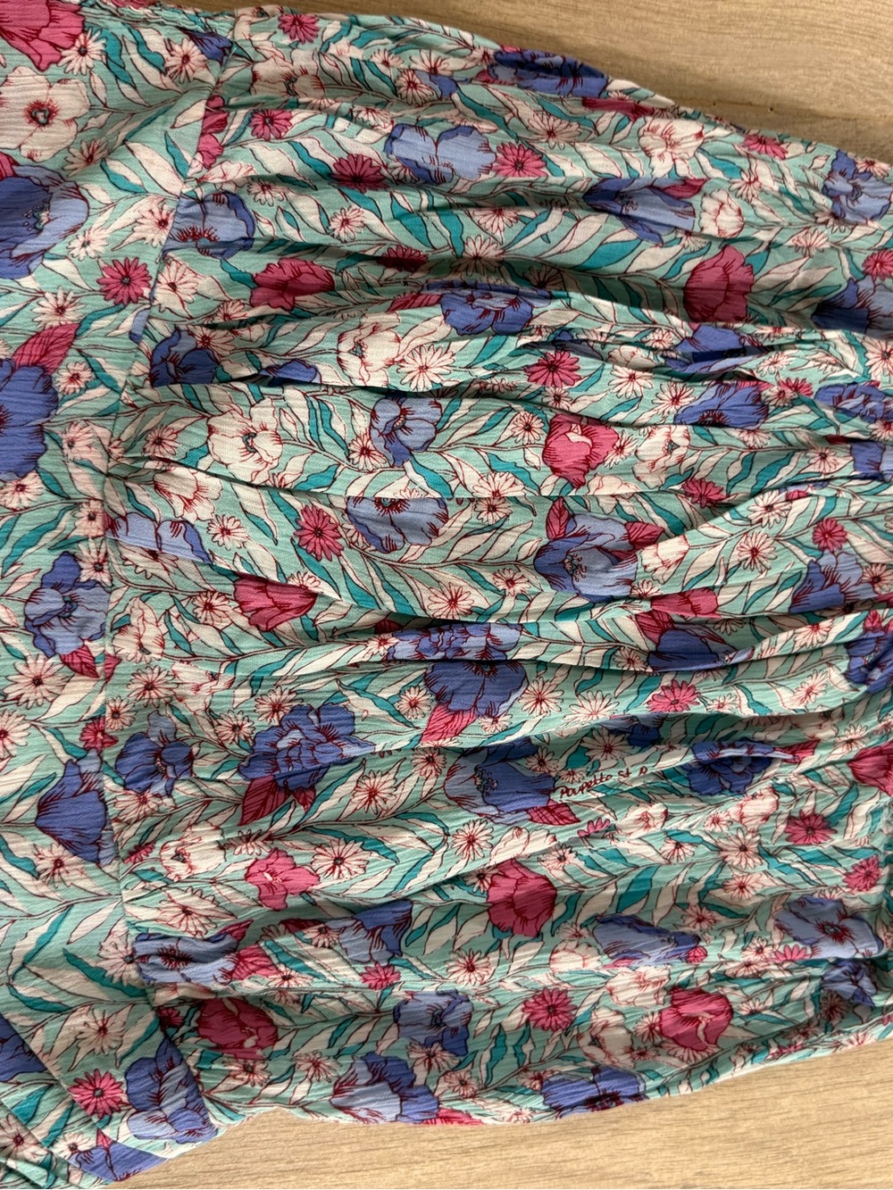 Poupette St Barth Ambra Bandeau Aqua Petunia Floral Cover Up Pool Dress NWT M - Picture 7 of 12